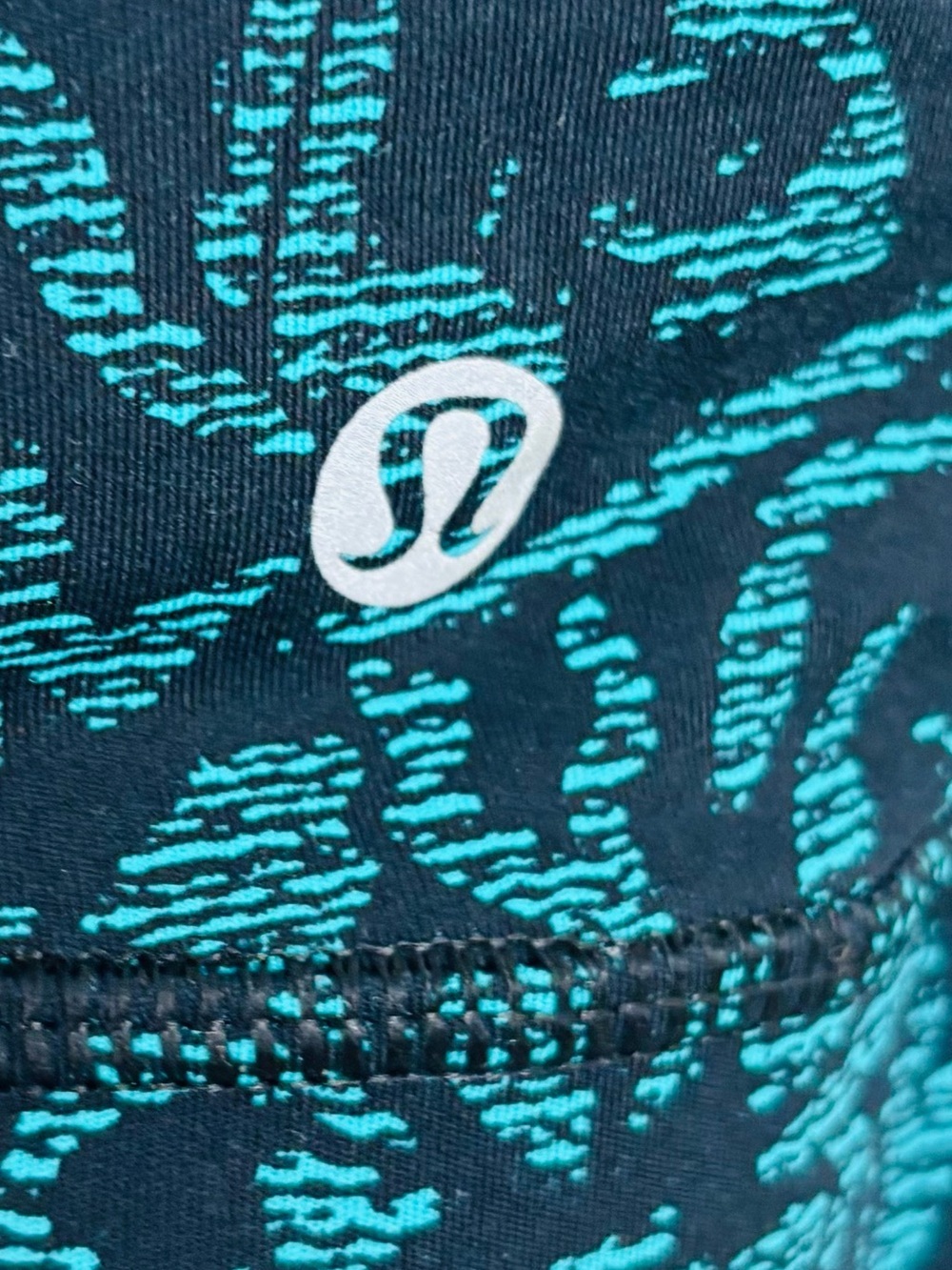 Lululemon Free To Be Strappy Sports Bra Black Teal Floral Abstract Print Size 10 - Picture 3 of 6